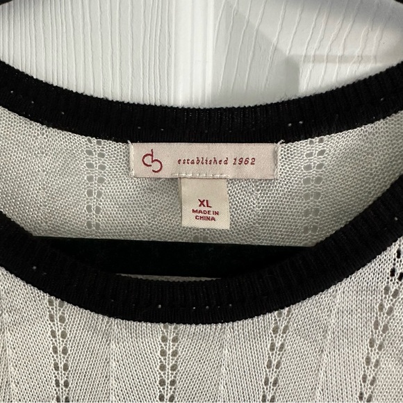 Size L Dress Barn Black and Cream Chevron Long Sleeve Lined Maxi Dress - Picture 4 of 4